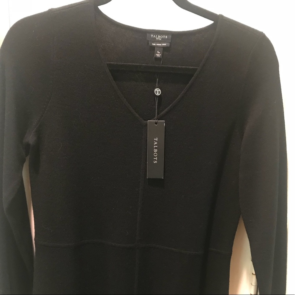 Talbots NWT Black merino wool dress